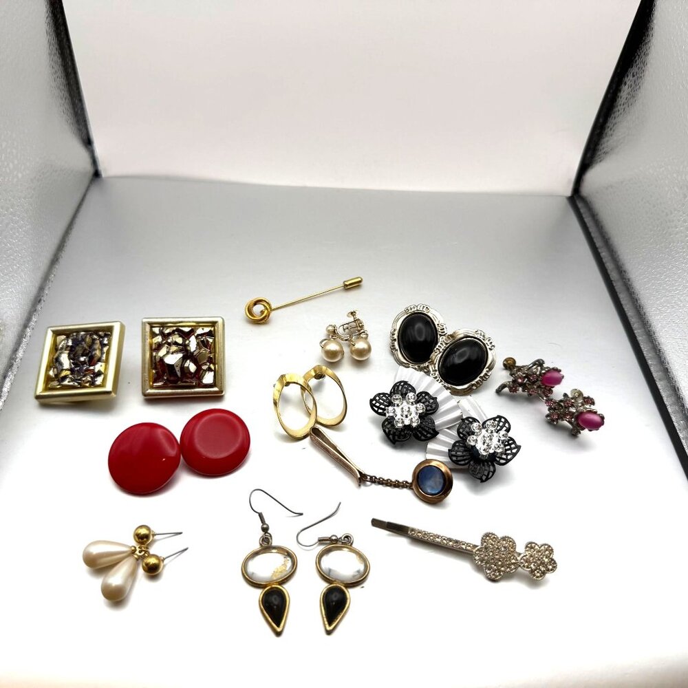 Fashion Costume Jewelry Lot Earrings Pins Hair Accessories Mixed Styles